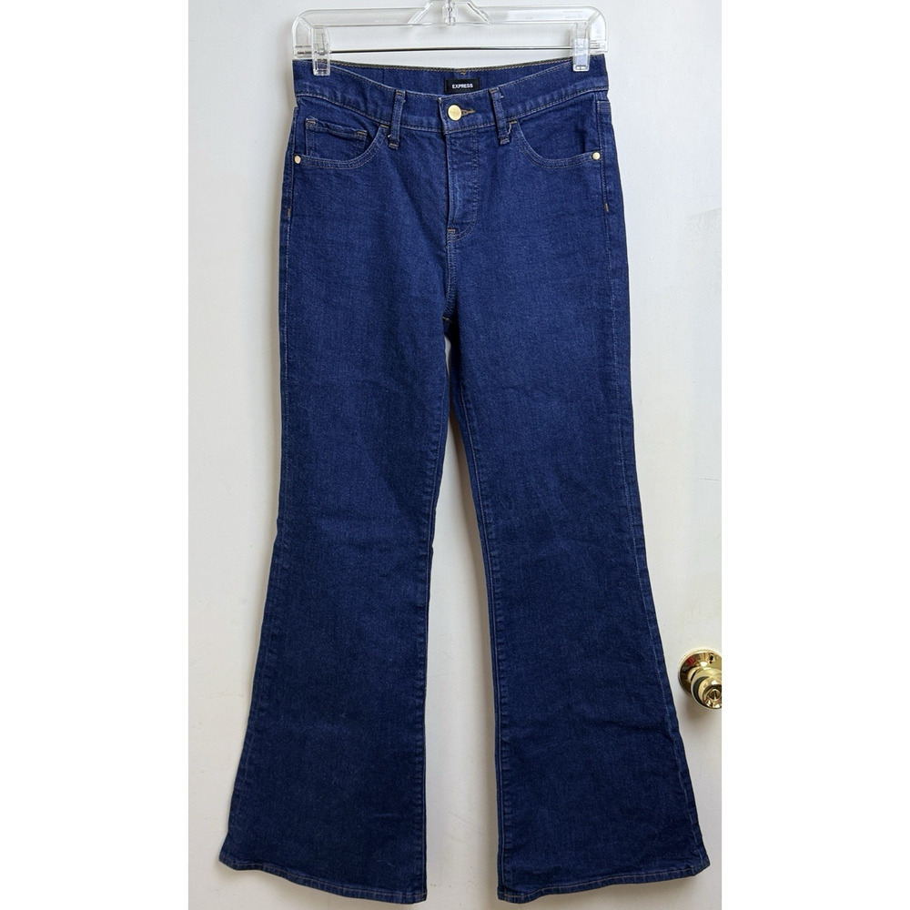 Express 70s Flare Mid Rise Womens Jeans Size 2R Concert Festival Preppy‎ Cowgirl